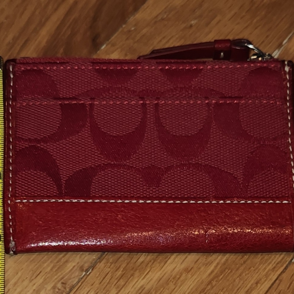 VINTAGE Coach Signature Red Mini Skinny COIN PURSE - Picture 5 of 10